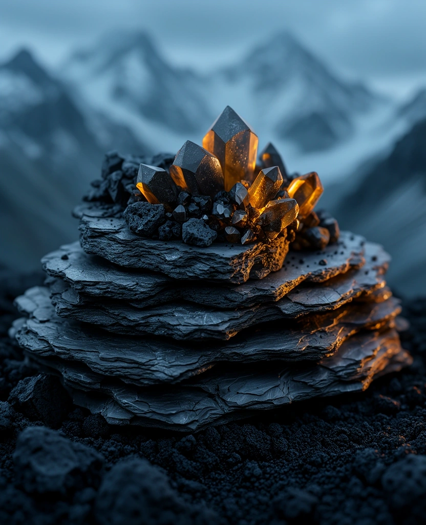 Graphite mineral textures